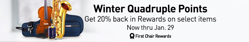 Winter Quadruple Points. Get 20 percent back in rewards on select items. Not thru January 29. First Chair Rewards.