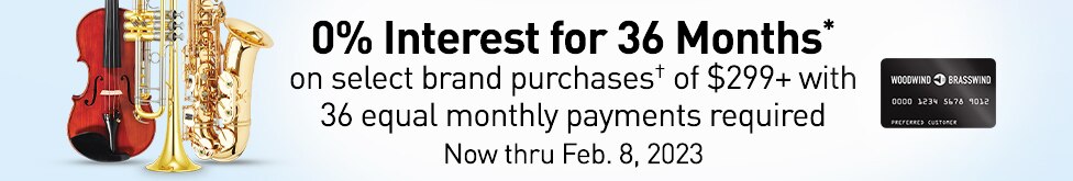0 percent interest for 36 months on select brand purchases of 299 dollars or more with 36 equal monthly payments required. Now thru February 8, 2023